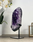 Natural Amethyst Crystal Cluster on Black Metallic Stand - MWS2204