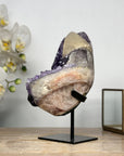 Natural Calcite & Amethyst Specimen, Stand Included - MWS1964