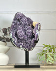 Uruguayan Amethyst Specimen with Green Jasper Shell & Calcite Formation - MWS3148