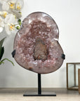 Unique Pink amethyst Geode with Suagr Calcite Specimen - MWS2307
