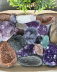 Boxed Lot of Hand-Polished Minerals – Natural Crystals for Spiritual and Decorative Use