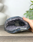 Blue Agate & Amethyst Natural Geode - STGE0036
