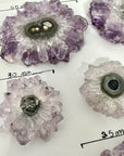 Unique Amethyst Stalactite Slices Set - Natural Crystal for Handmade Jewelry - STS0082