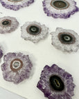 Unique Amethyst Stalactite Slices Set - Natural Crystal for Handmade Jewelry - STS0042