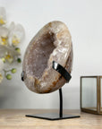 Natural Sugar Druzy Quartz Geode with Stand - MWS1969