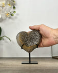 Natural Quartz Stone Heart Carving with Stand - HST0325