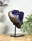 Natural Top Grade Amethyst Cluster on Metal Stand for Home Decor - MWS3252