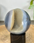Banded Agate & Quartz Druzy Sphere Geode - SPH0210