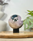 Amethyst & Agate Sphere Geode with Crystal Formation - SPH0215