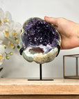 Rare Natural Amethyst Geode with Green Jasper Shell - MWS2082