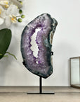 Amethyst Geode Slice on Stand with Deep Purple Crystals - MWS2912