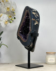 Unique Large Agate & Amethyst Portal Geode, Metal Stand Included - MWS1563