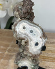 Rare Jasper & Quartz Druzy Stalactite Covered with Calcite Crystals - MWS0383