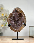 Natural Amethyst Geode with Yellow Iron Mineralization - MWS1810