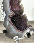 Agate & Amethyst Stone Leaf Carving on Metal Stand - MWS2810
