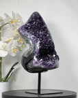 Natural Large Amethyst Geode with Green Jasper Shell - MWS1852