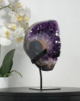Uruguayan Amethyst & Agate Crystal on Metallic Stand - MWS2206