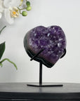 Amethyst Stone Heart, Metal Stand Included - HST0295