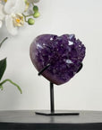 Deep purple Amethyst Heart - Metal Stand included - HST0298