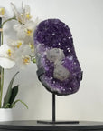 Unique Amethyst Stone with Calcite & Black Hematite Crystal - MWS2346