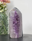 Stunning Natural Amethyst & Banded Agate Stone Tower - STP0180