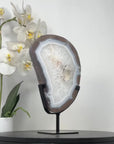 Blue Banded Agate & Quartz Slice - MWS2143