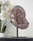 Unique Pink amethyst Geode with Suagr Calcite Specimen - MWS2307