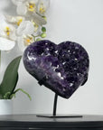 A Grade Uruguayan Amethyst Stone Heart Carving - HST0285