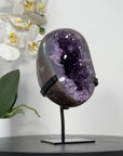 Natural Amethyst & Agate Geode with Metal Stand - MWS1901