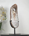 Large Natural Quartz Slice with Metallic Stand - MWS2248