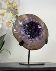 Natural Amethyst Geode with Golden Ring - MWS1988