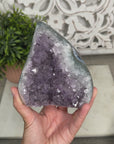 Natural Amethyst Crystal flame Carving - FST0084