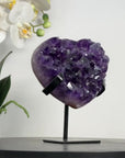Natural Deep Purple Stone Heart Carving - HST0303
