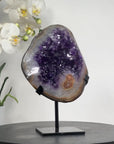 Deep Purple Amethyst Cluster with Natural Agate Shell - MWS1360