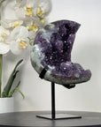 Natural Amethyst & Green Jasper Moon Carving - MWS2584