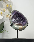 Rare Natural Amethyst Geode with Green Jasper Shell - MWS2082