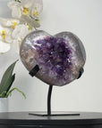 Amethyst & Blue Agate Stone Heart Carving - HST0277