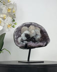 Unique Natural Geode with Calcite & Hematite Specimen - MWS2220