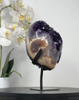 Deep Purple Amethyst Crystal Cluster with Unique Rainbow Jasper Matrix - MWS2351