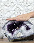 Unique XXL Natural Amethyst Geode with Calcite Formation - AMGE0108