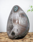 Stunning Quartz and Jasper Natural Stone Egg Carving - STE0043