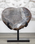Quartz Druzy Stone Heart, Stand Included - HST0102