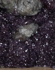 Unique Amethyst Cathedral with Stunning Calcite Formations and Jasper Shell - CBP0669