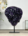 Deep Purple Amethyst Cluster on Metal Stand from Uruguay - MWS2779