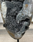 Black Amethyst Geode with Calcite Crystal Specimen - MWS2848