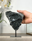 Black Druzy Mineral Specimen – Natural Crystal Cluster for Home Decor Display - MWS2621