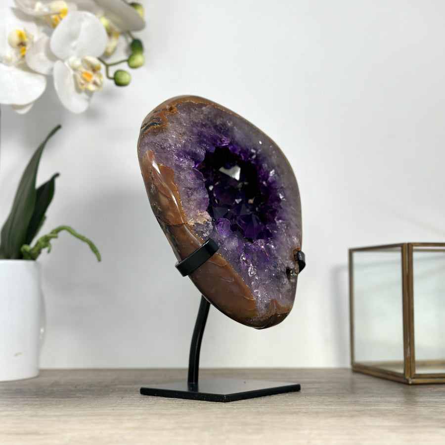 Natural Amethyst Geode with Agate Shell - MWS2431