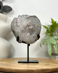 Natural Sugar Quartz Mineral Specimen on Metal Stand - MWS3048
