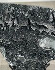 Black Druzy Mineral Specimen – Natural Crystal Cluster for Home Decor Display - MWS2621