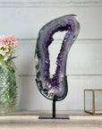 Large Amethyst & Agate Geode Silce Crystal Portal - MWS2757